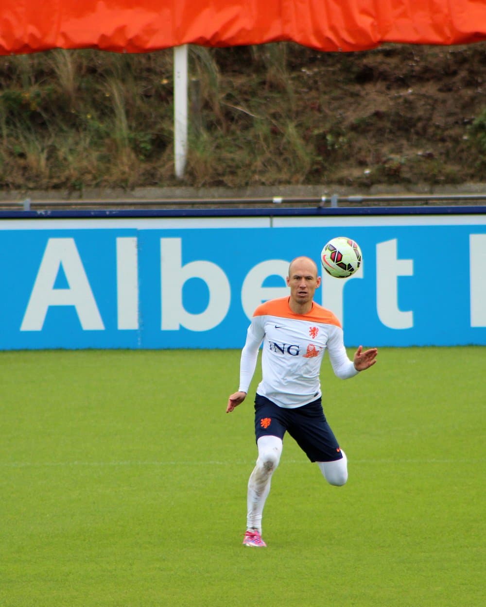 Arjen Robben tijdens training met het Nederlands elftal